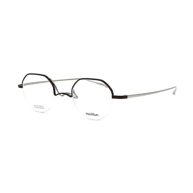 Circular semi-no-frame titanium imported glasses for men and women Monblue MO 034-28