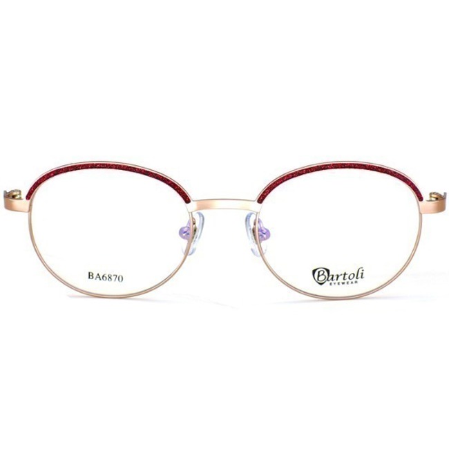 Women&#039;s Round Square Metal Glasses Frame Bartoli BA6870