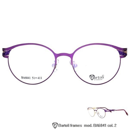 Women&#039;s Round Metal Glitter Glasses Frame Bartoli BA6841